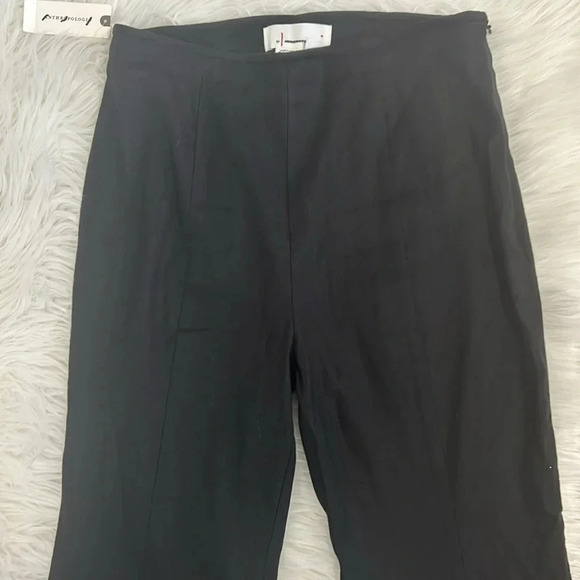 Anthropologie essential wide leg pants size 4 black linen blend trousers - Picture 3 of 9